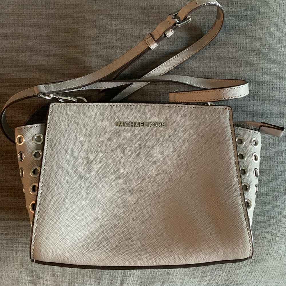 Michael Kors Gray small crossbody with metal detail